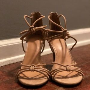 Nude strappy heels